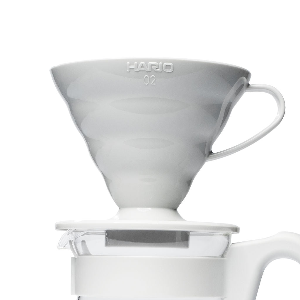 Hario V60 02 Plastic Pour Over Coffee Starter Kit - Pale Gray